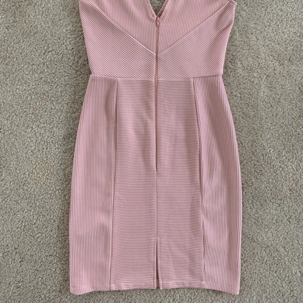 ASOS Seamed Structured Rib Bodycon Dress - Picture 4 of 5